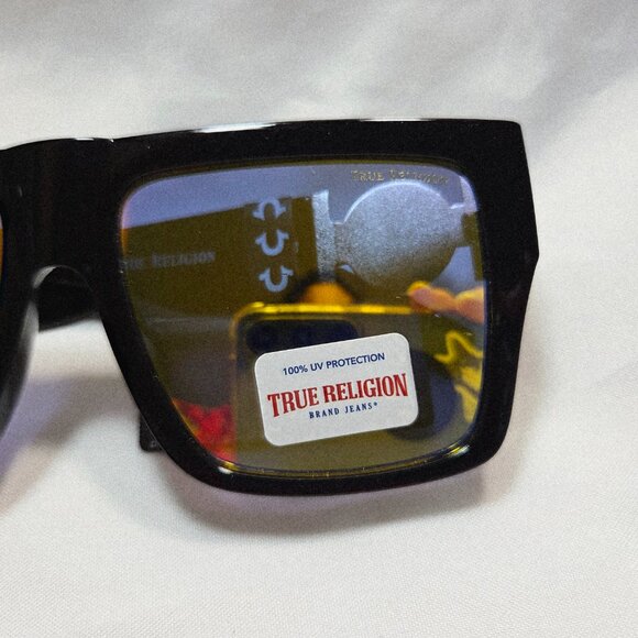 NWT True Religion Black Mirror Sunglasses 100% UV Protection TRM1784X-1BB - Picture 3 of 5